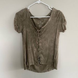 AEO lace up tee